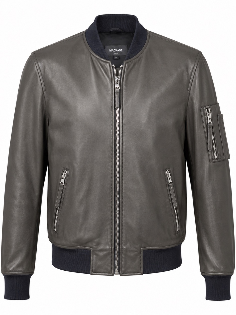 Mackage Black Leather Bomber Jacket
